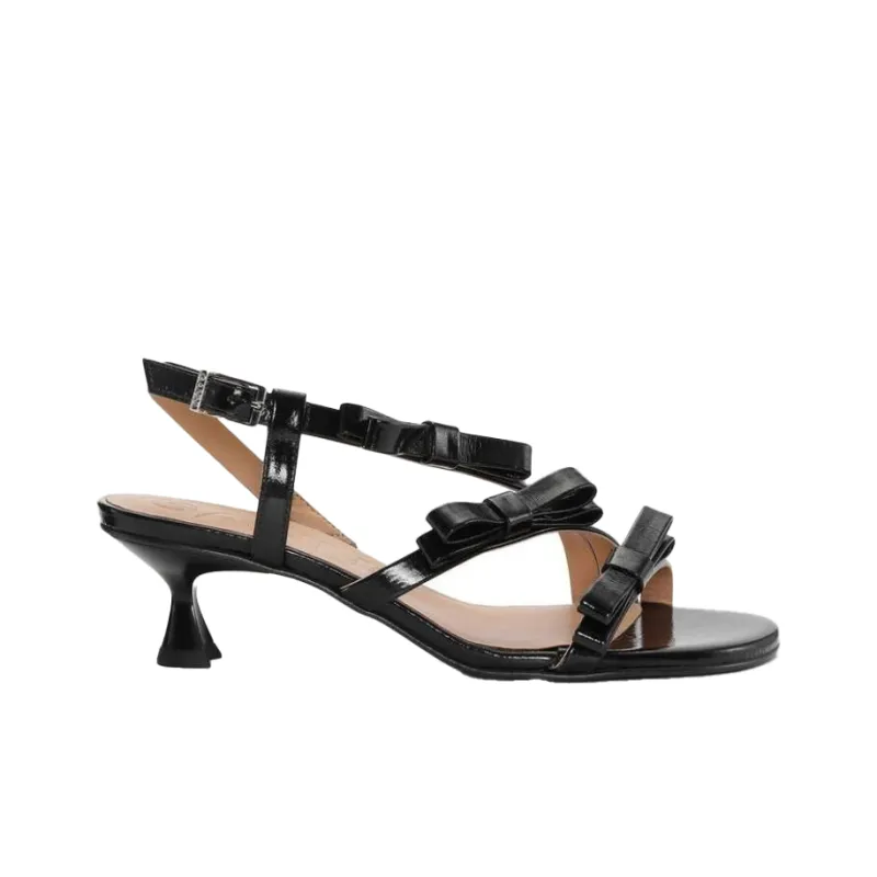 GANNI 25mm Bow-detail Kitten-heel Sandals-1