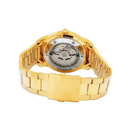SEIKO Series 5 Automatic Mechanical Movement Stainless Steel Strap Watch Men's Watches Gold Dial-2