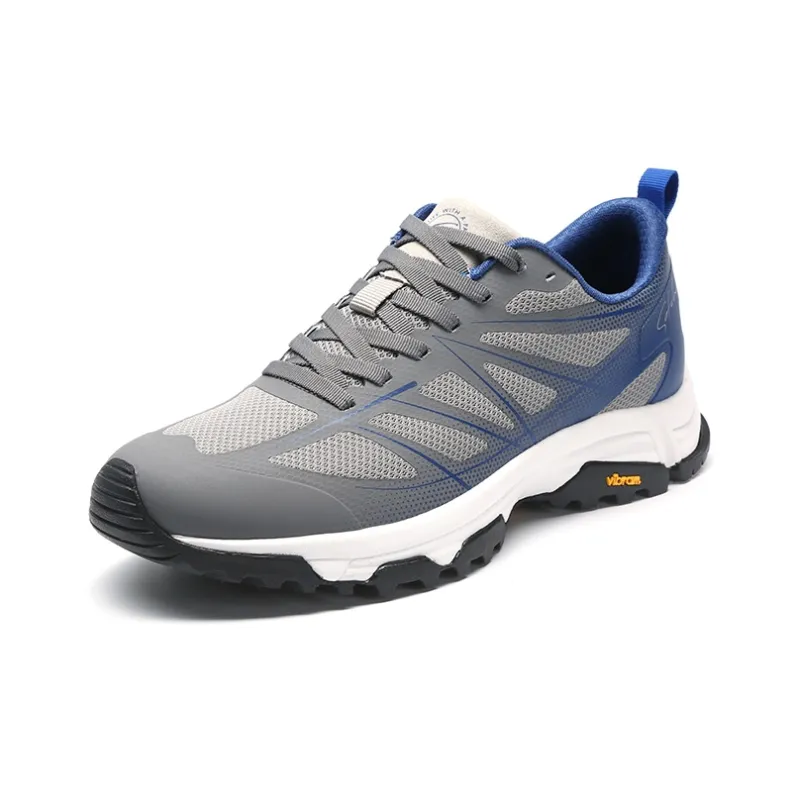 Satchi Cushioned Breathable Slip Resistant Low Top Casual Shoes Men's Gray Blue 4CM-1