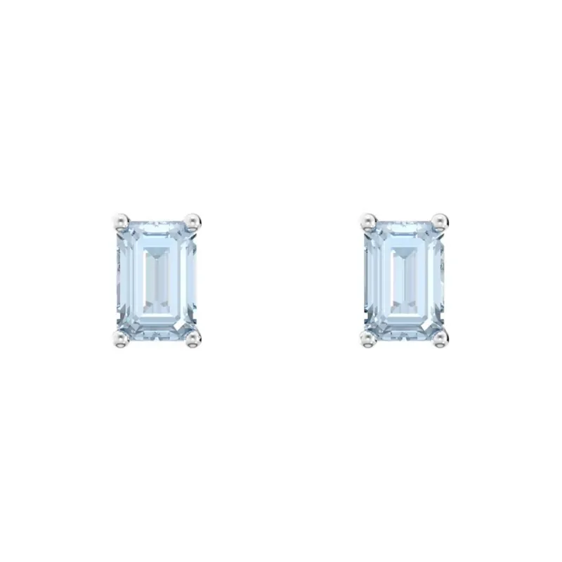Swarovski Stilla Rhodium Plated Stud Earrings Women's-0