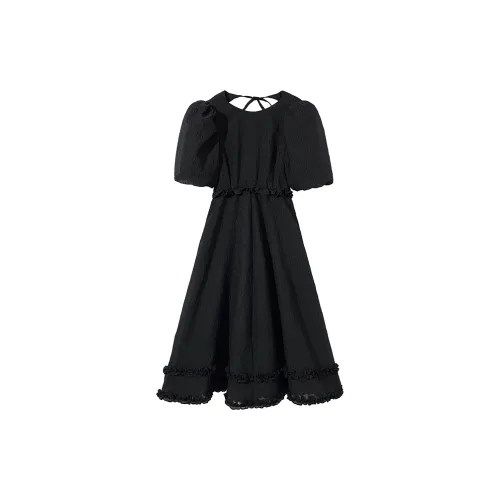 Ouyang Short-Sleeved Dresses Women's Black