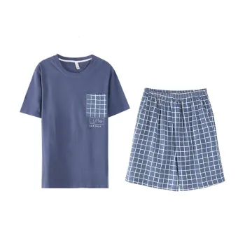CHUDUAN Pajama Set Men's Royal Blue