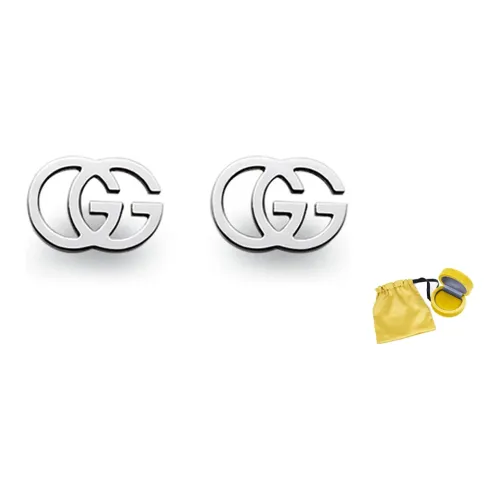 GUCCI Stud Earrings Women's White Gold