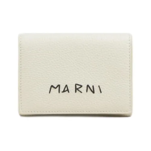 MARNI Leather Wallet Women's White & Brown