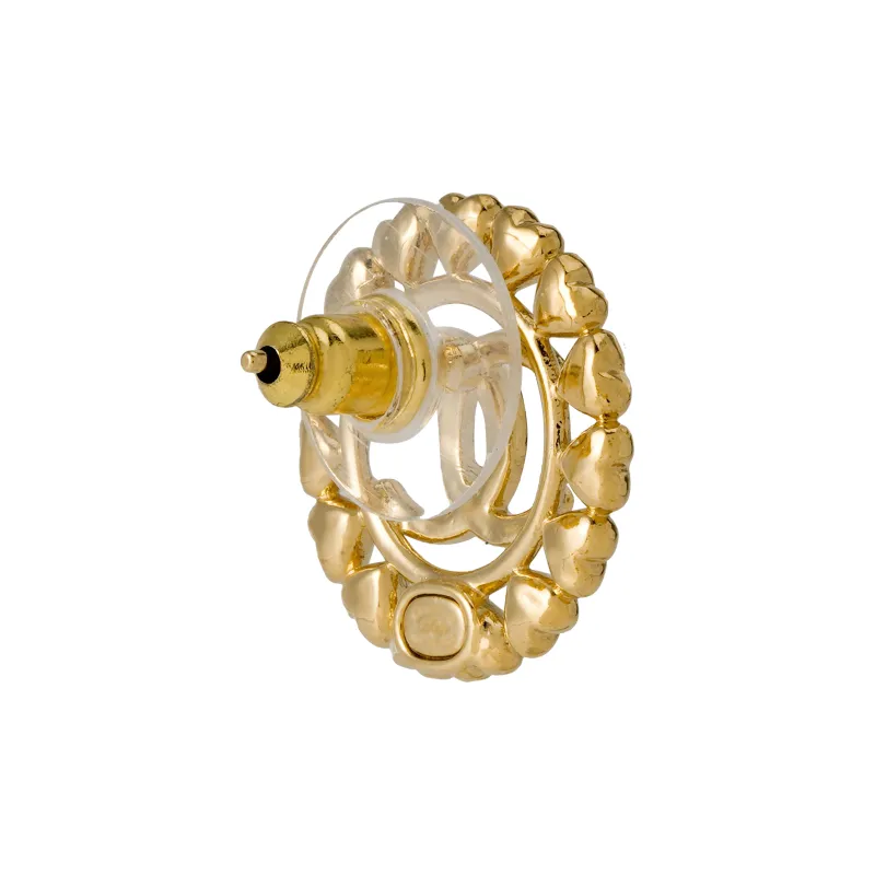 CHANEL Stud Earrings Women's Gold-2