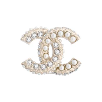 CHANEL Double C Stud Earrings Women's