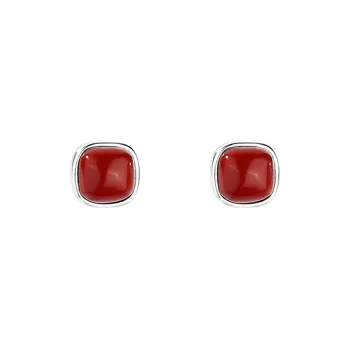 PIARA Stud Earrings Women's Deep Red