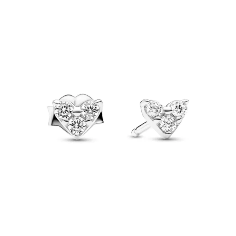 Pandora 925 Sterling Silver Synthetic Cubic Zirconia Stud Earrings Women's Silver-0