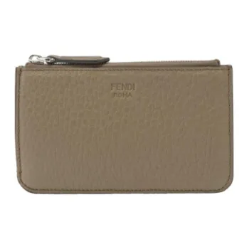 FENDI Calfskin Wallet Women's Truffle Beige