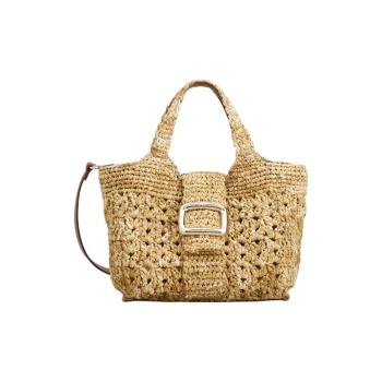 Roger Vivier Raffia Shoulder Bag Crossbody Bag Handbag Mini Women's Original