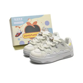 Anime Story Wear-Resistant Breathable Slip-Resistant Low-Top Skateboard Shoes Women's White