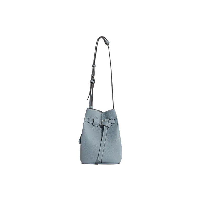Cthulhu Cow Leather Shoulder Bag Medium Size Women's Blue/Black/Ecru-4