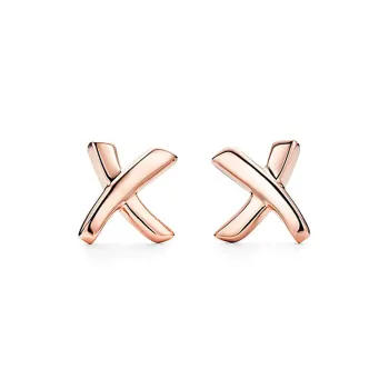 TIFFANY & CO. 18K Rose Gold Stud Earrings Women's Rose Gold