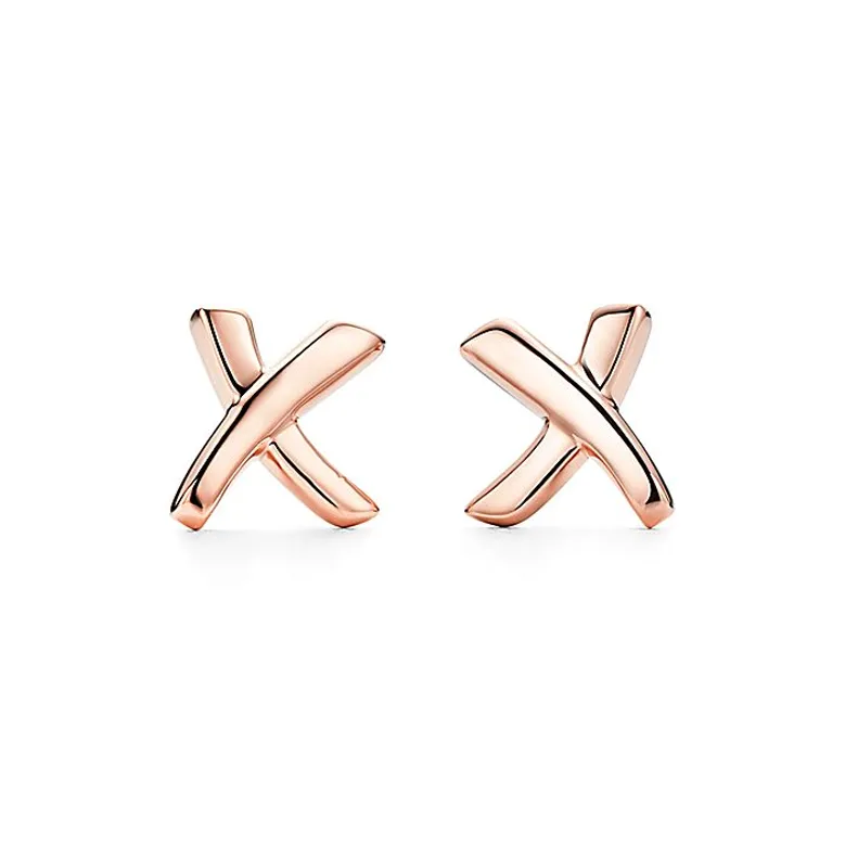 TIFFANY & CO. 18K Rose Gold Stud Earrings Women's Rose Gold-0