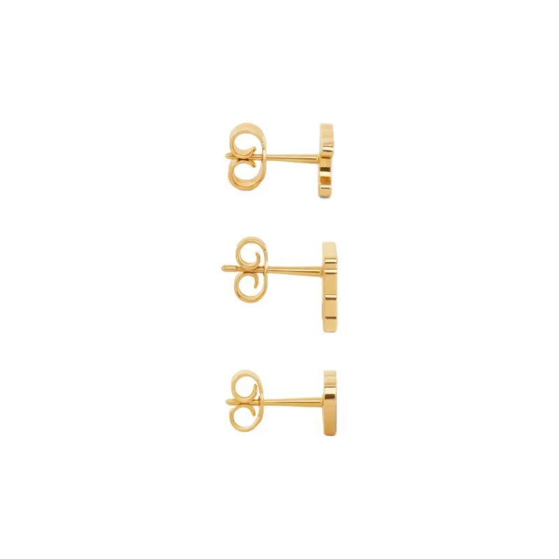 CELINE Glaçon Studs In Brass With Gold Finish And Resin-2