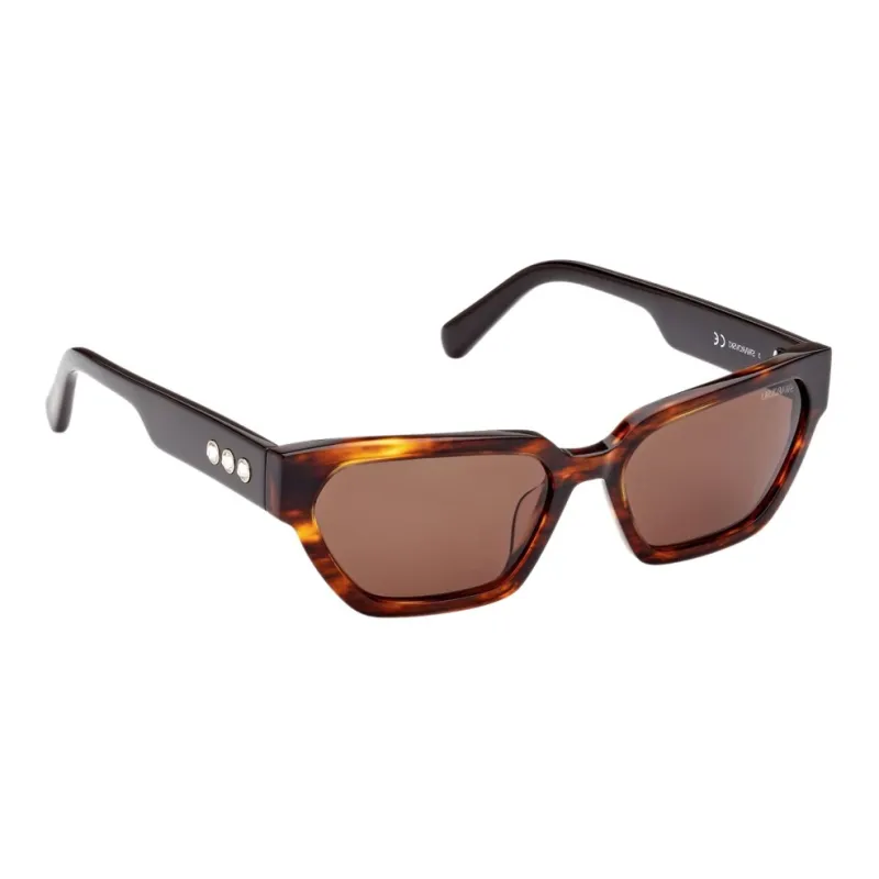 Swarovski Acetate Irregular Shape Sunglasses Unisex Tortoiseshell-1