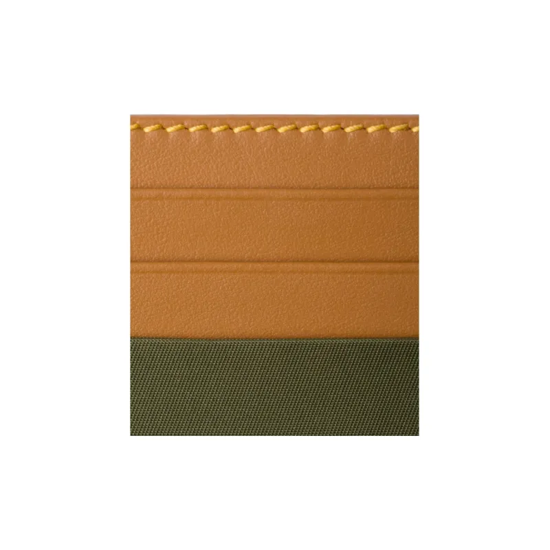 PRADA Recycled Nylon Card Holder Men's Khaki & Camel-2