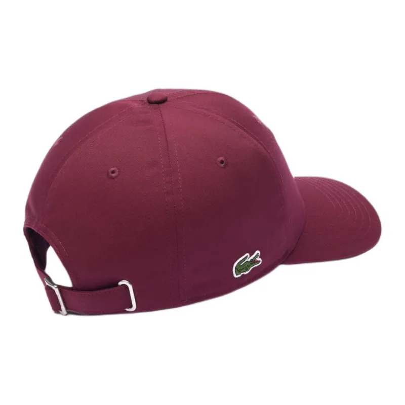 LACOSTE Polyester Cotton Baseball Caps Unisex Burgundy-2