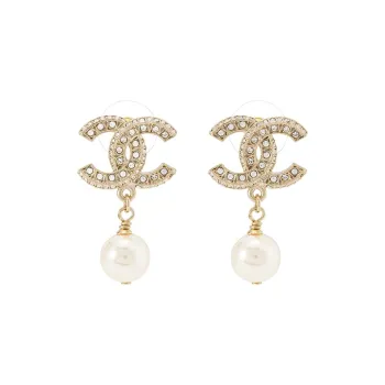 CHANEL Resin And Strass Metal Earrings