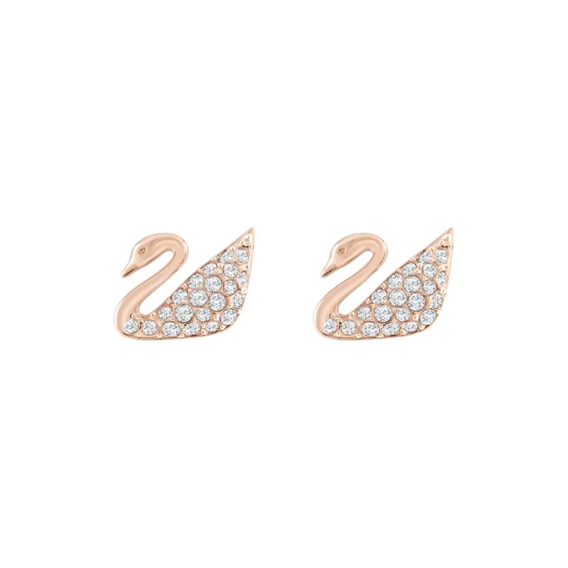 Swarovski Gold Plated Stud Earrings Women's Rose Gold-1
