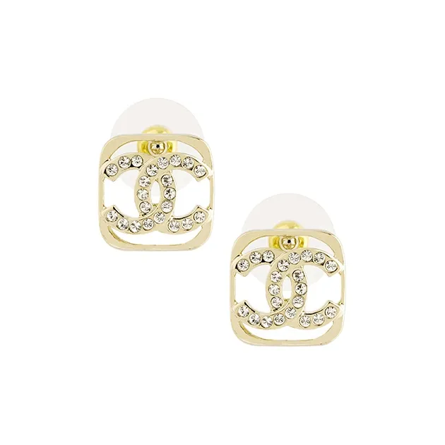 CHANEL Metal Stud Earrings Women's Gold-0