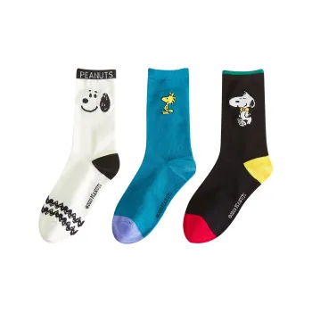 YSO x SNOOPY Mid-Calf Socks Unisex 3 Pack
