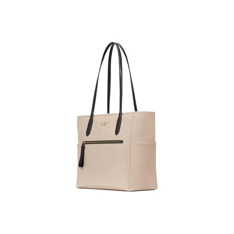 Kate Spade Chelsea Recycled Nylon Tote Bag, Shopping Bag, Shoulder Bag, Handbag Women's Warm Beige-1