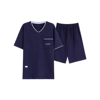 Mulong Family Pajama Set Men's Navy Blue
