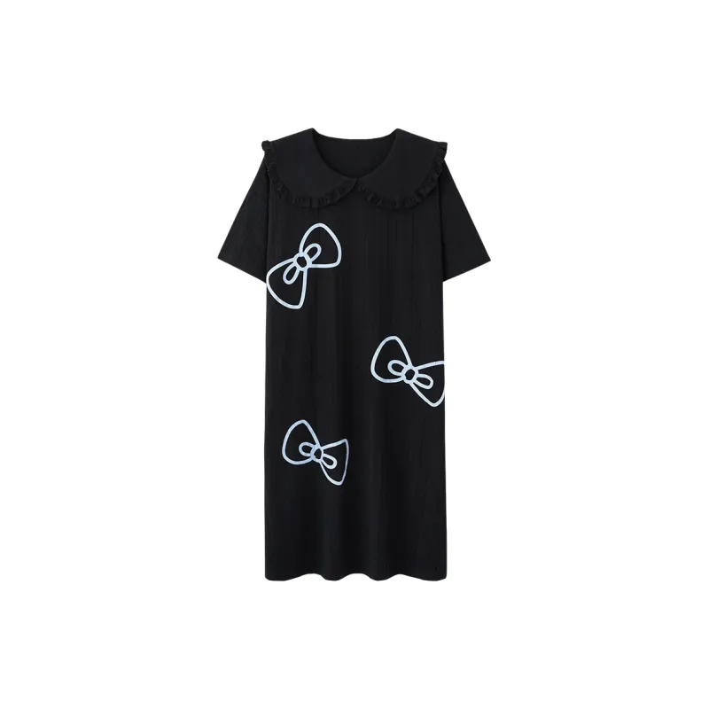 Lan Miao LAMIU Nightgown Women's Black-0