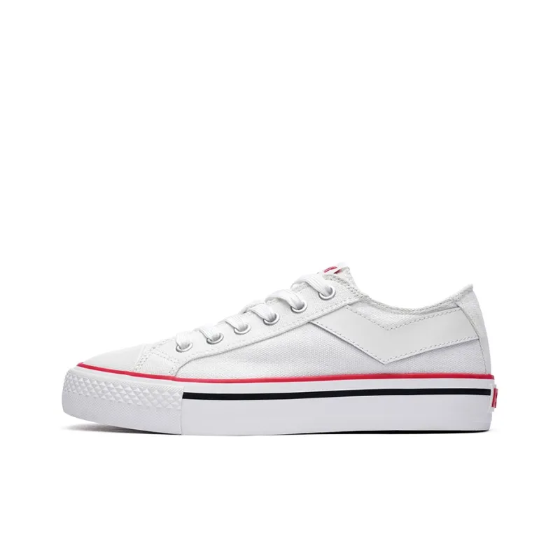 PONY Shooter Slip Resistant Breathable Low Top Canvas Shoes Unisex White-0
