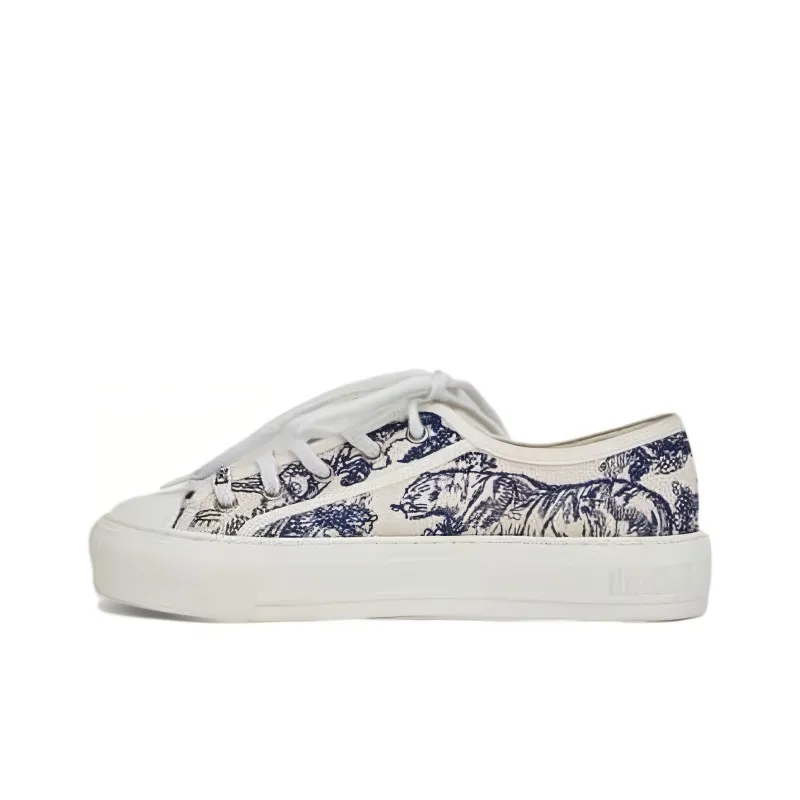 DIOR Walk'n'Dior Platform Shoes Low Top Stylish Skateboarding Shoes Women's Blue-0