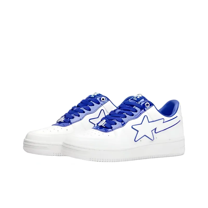 BAPE A BATHING APE Bape Sta Patent Leather White Blue-2