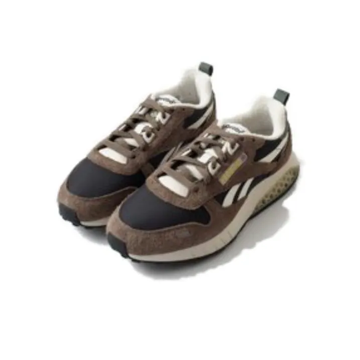 Reebok Classic Leather Anti Slip Wear Resistant Low Top Running Shoes Unisex Brown Black-3