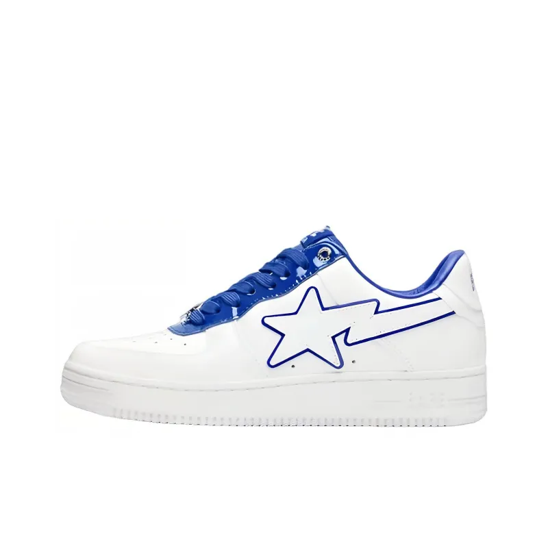 BAPE A BATHING APE Bape Sta Patent Leather White Blue-0