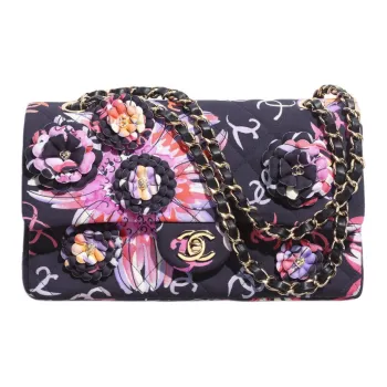 CHANEL Printed Fabric Crossbody Bag, Shoulder Bag Regular Women's Black & Multicolor