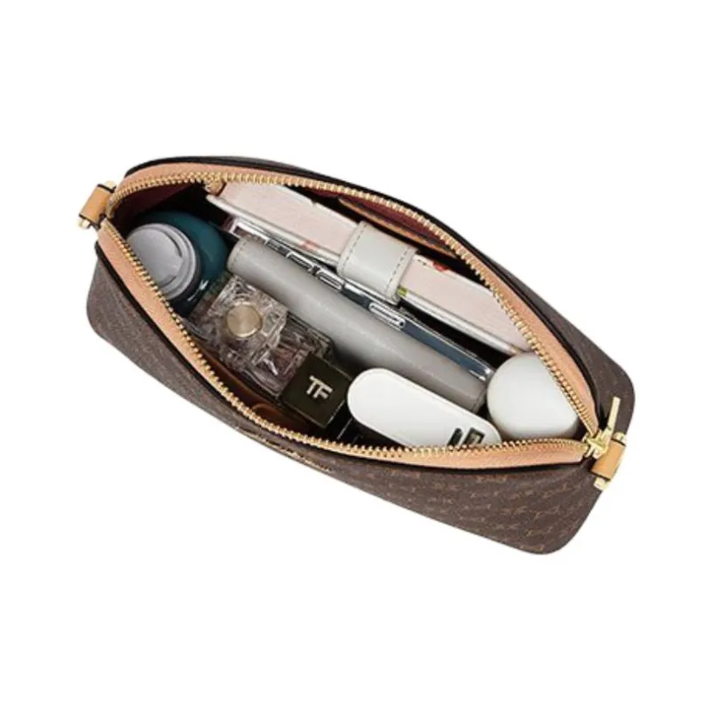 MashaLanti PVC And Synthetic Leather Shoulder Bag Small Size Women's Dark Brown & Apricot-5