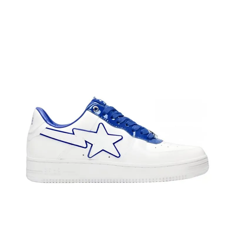 BAPE A BATHING APE Bape Sta Patent Leather White Blue-1