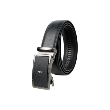 Wit Business Casual Top Grain Cow Leather Belts Men's Black Width 3.5cm