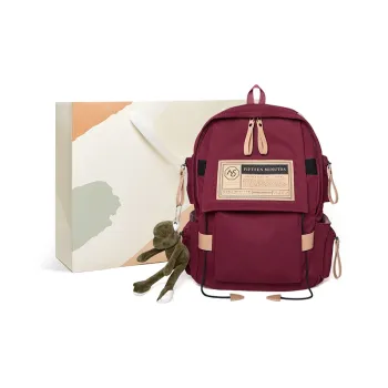 15 MINS Fabric Laptop Bag Travel Bag Backpack Regular Women's Red/Black