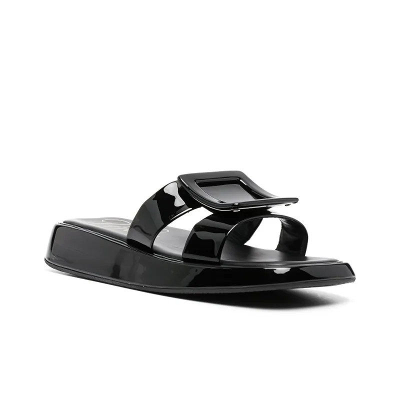 Roger Vivier Odor Resistant Slide Slippers Women's Black-1