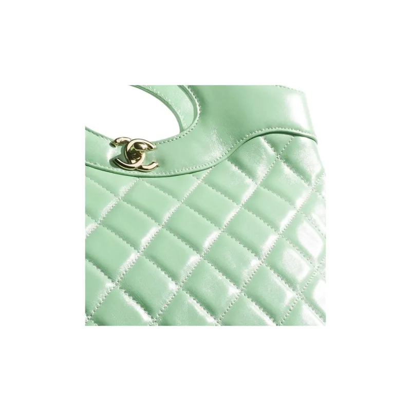 CHANEL Bright Lambskin Portable Crossbody Bag, Shoulder Bag Women's Light Green-3