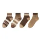 4 Pack, White Stripes+Double White Stripe+Brown Sock Body+Embroidery English