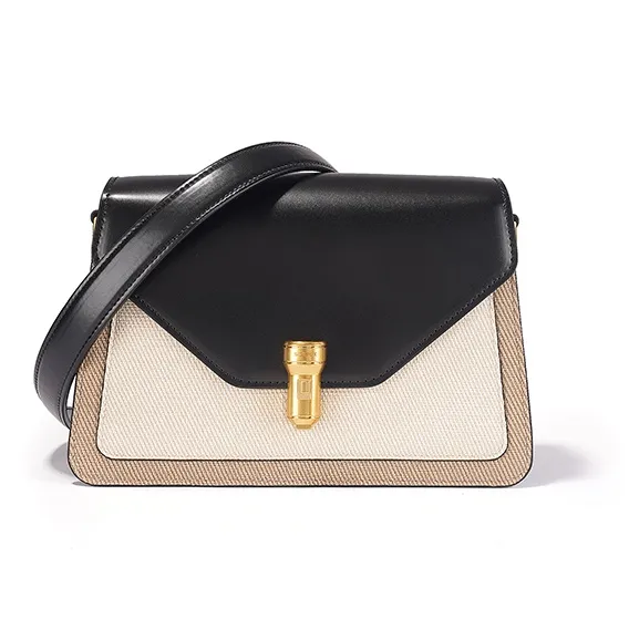 SHEPOK Cow Leather Small Square Bag, Crossbody Bag, Shoulder Bag Regular Women's Coffee/Black-8