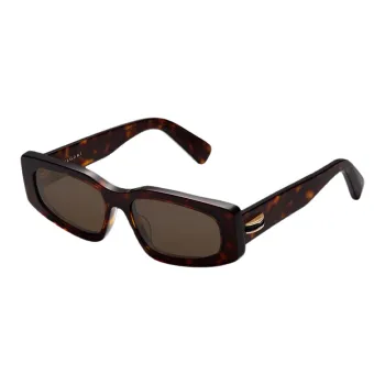 BVLGARI Acetate Irregular Shape Sunglasses Women's Tortoiseshell