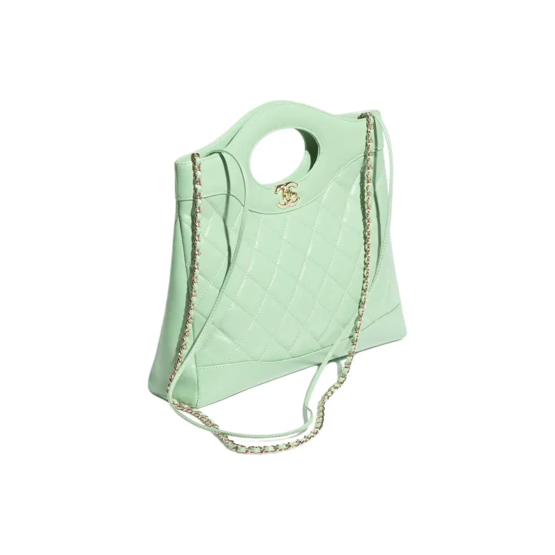 CHANEL Bright Lambskin Portable Crossbody Bag, Shoulder Bag Women's Light Green-1
