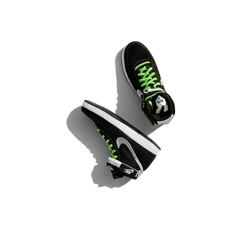 Nike x Stussy Air Vandal Abrasion Resistant Breathable High Top Skateboard Shoes Unisex Black White-2