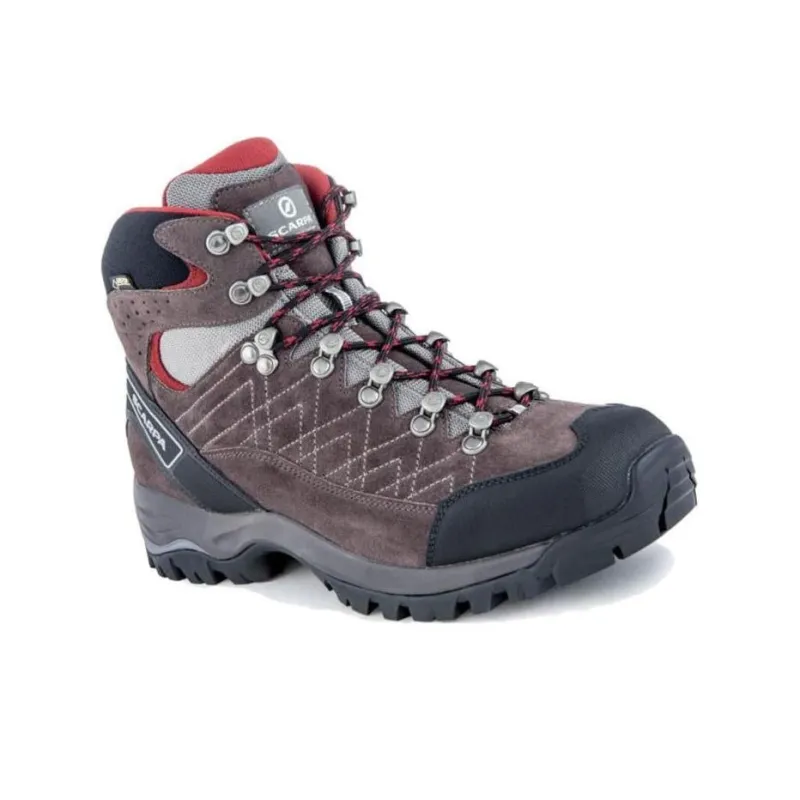 SCARPA Kailash Cushioned Slip-Resistant High-Top Outdoor Shoes Men's Gray Red-1