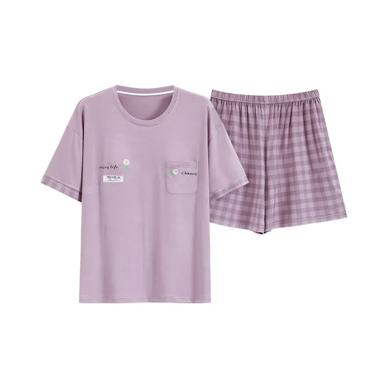 The Story Of The Flower Season Pajama Set Women's Light Purple-0