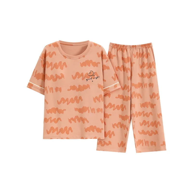 The Story Of The Flower Season Pajama Set Women's Coral-0