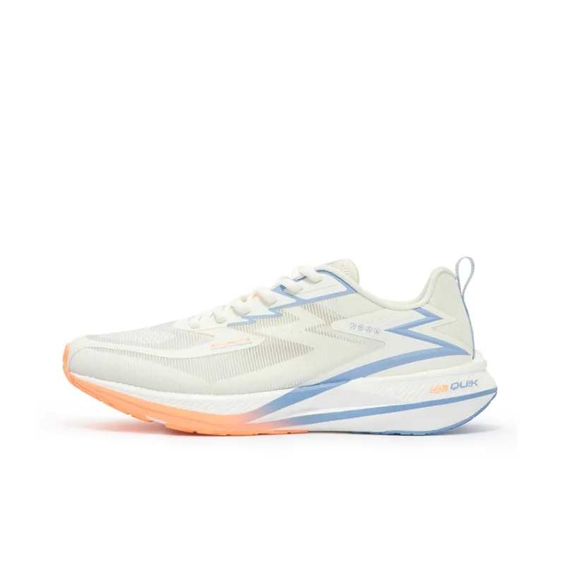 361° Cushioned Slip Resistant Abrasion Resistant Breathable Low Top Sprint Running Shoes Men's White Blue-0